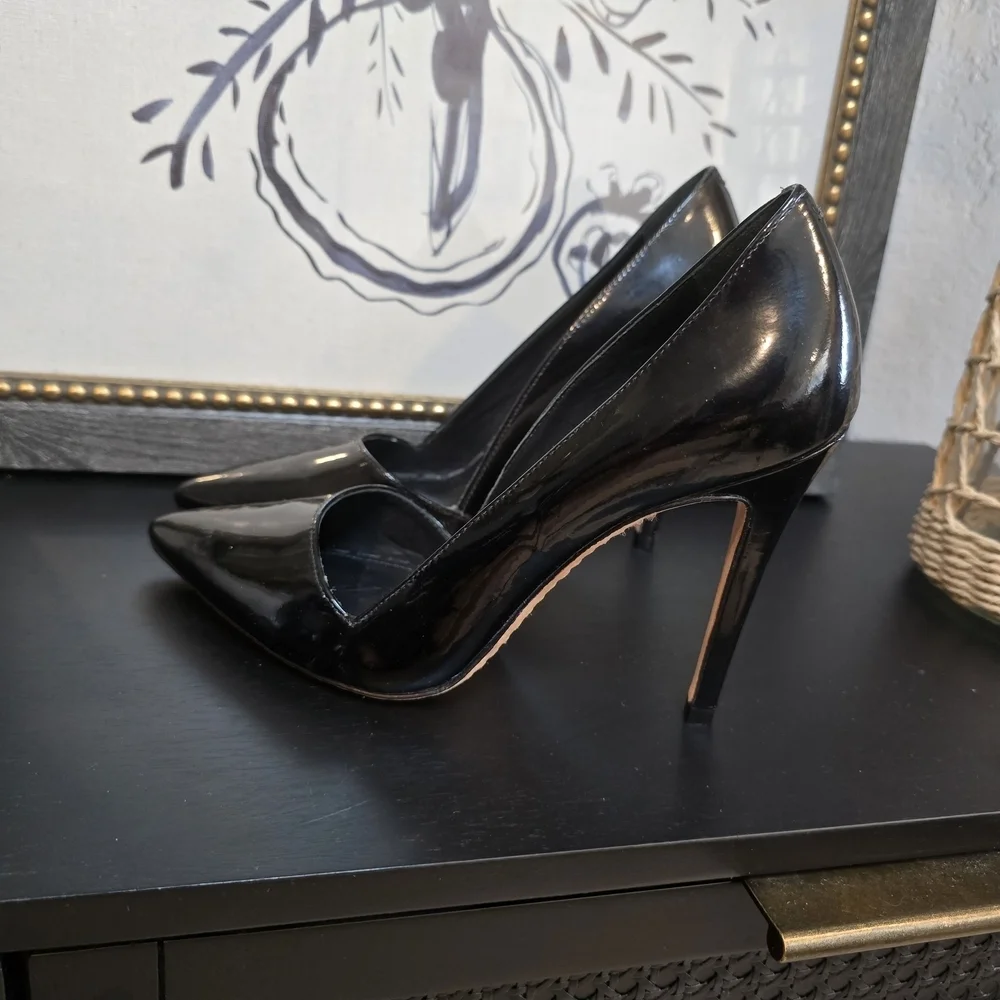 Alice & Olivia by Stacey Bendet Pointed Patent Leather Heels Shoes 38.5 Brasil